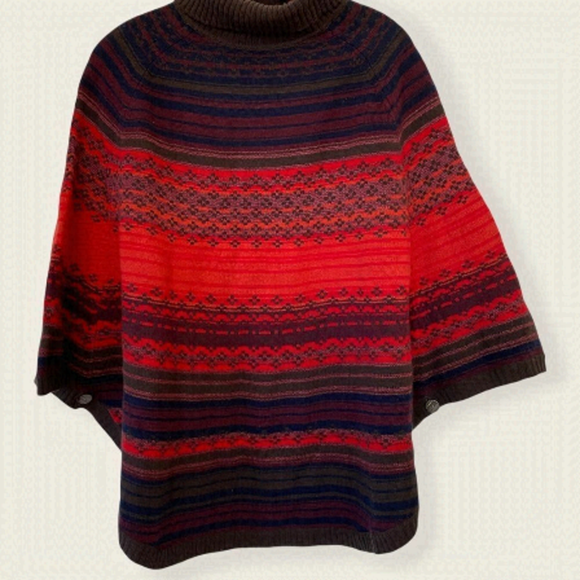 Coldwater Creek cowl neck Wool Blend poncho size Medium/Large EUC - Picture 1 of 4